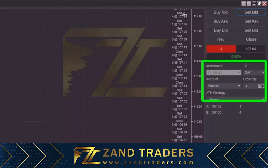 Chart Trader ، معرفی امکانات پلتفرم نینجا تریدر (9)